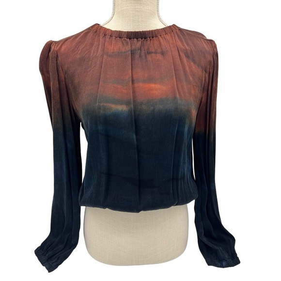 cloth & stone Tops - Evereve Cloth & Stone Ombre Banded Blouse Autumnsky Size XS